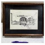 Ink Drawing St. Cable Car Art,