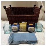 Basket With Ceramic Jars