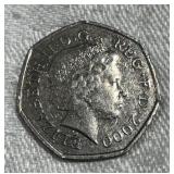 UK Elizabeth II 50 Pence Coin