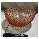 Pink Pressed Glass Bowl,