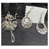 Ballerina Brooch & Earrings