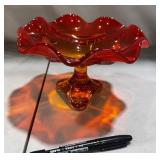 Amberina Glass Compote