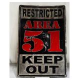 Area 51 Restricted Sign,