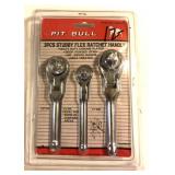 NIB 3pc Stubby Flex Head Ratchet