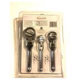 NIB 3pc Stubby Flex Head Ratchet