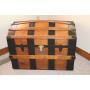 Round top trunk with leather handles completely