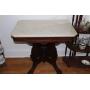 Walnut marble top table 31" X 22"