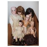 Box of antique dolls including Germany,