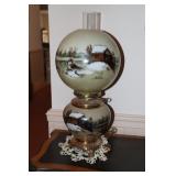 Gone With the Wind parlor lamp decorated with a