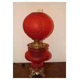 Gone With the Wind red satin parlor lamp