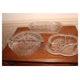 Imperial Cape Cod 3 part oval relish dish, 4 part