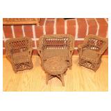 Wicker 4 piece doll furniture set including love