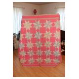 Handmade star pattern quilt (couple stains) 80 X