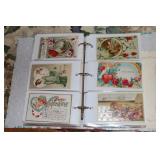 Old Valentine themed postcards in a binder some