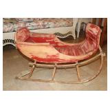 Antique wooden childs sleigh approx 36 long