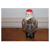 Glass Santa Claus candy container by J. H.