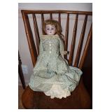 Germany porcelain face doll marked 2/0 on back