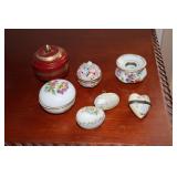 Lot of 6 trinket boxes including mother of pearl