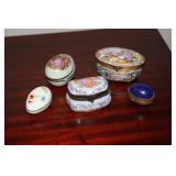 5 Trinket/pill boxes including Limoges France,