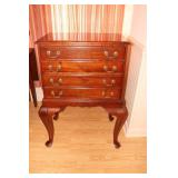 Cherry silver chest with 4 drawers 26 X 17 X 36