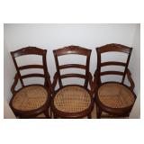 4 Antique accent chairs with cane seat and