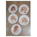 12 Ostrow China Virginia plates featuring girls