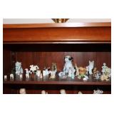 Shelf lot - miniature ducks, monkeys, dogs,