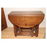 Cherry small drop leaf side table 23.5 X 10.25 X