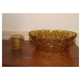 Amber Daisy & Button serving bowl and top hat