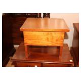 Pine stool with lift top 14 X 11.5 X 11