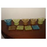 Daisy & Button glass hats and butter pats (some