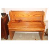 Pine church pew 40.5 X 18.5 X 35