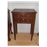 Mahogany side table with two drawers 18 X 12 X