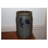 1 Gallon cobalt blue/gray stoneware pottery crock