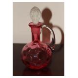 Fenton cranberry thumbprint cruet (stopper is