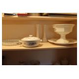 Shelf lot - Red Cliff Ironstone center piece bowl,