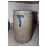 2 Gallon cobalt blue gray stoneware pottery crock