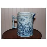 Cobalt blue and gray salt glazed stoneware