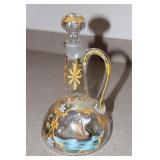 Handblown and hand-painted decanter with