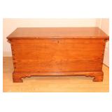Antique pine blanket chest with dovetailed edges