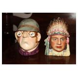 2 Tobacco humidors - Native American Indian Chief