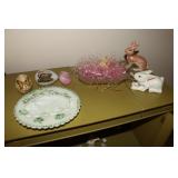 Easter lot - rabbit decorated plate, Victorian