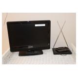 Philips 19 inch television with rabbit ears (came