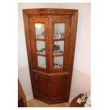 Small yellow pine turkey breast corner cupboard