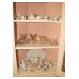 Contents of 3 shelves - doll china including