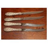 4 Stieff Company Repousse steak knives with
