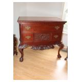 Chippendale style mahogany low boy with intricate