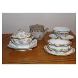 Miniature china lot - Japanese Banko teapot,