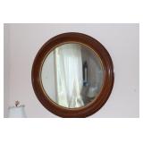 Round wall mirror with carved frame 27.25