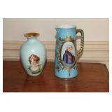 Porcelain creamer/small pitcher with hand-painted